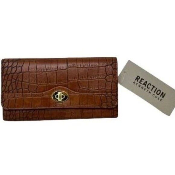 Kenneth Cole Reaction Crocodile File Master Clutch Wallet - Picture 3 of 10